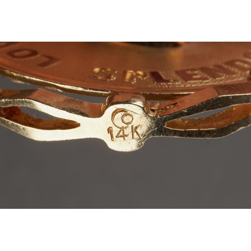 1068 - Two American Dankner charms. To include a swivel 'Together Forever' charm (stamped Co 14k), together... 