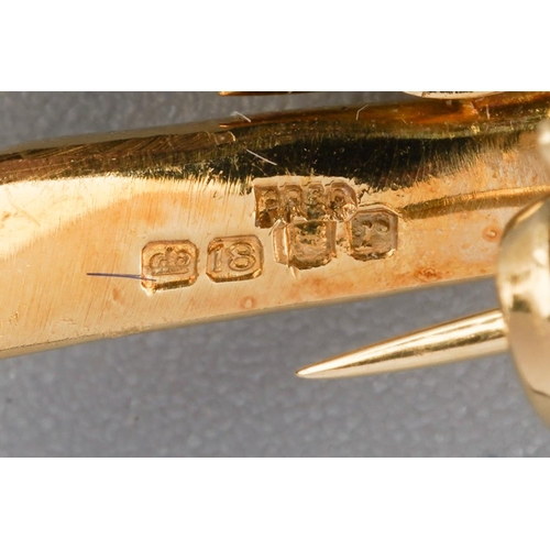 1083 - An 1970s 18ct gold carved rock crystal, diamond and ruby spray brooch. Designed as a series of carve... 