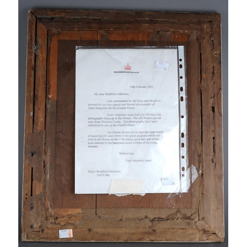 96 - Militaria / Royal Interest: Two framed gilt framed photographs of Their Majesties King George V and ... 