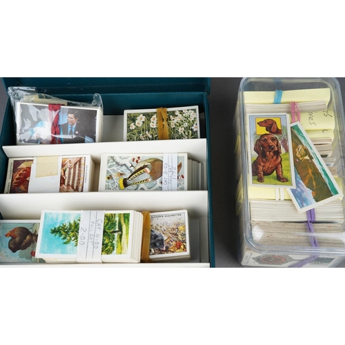 97 - Five frames of vintage and reproduction cigarette cards, including Wills Our King and Queen,nostalgi... 