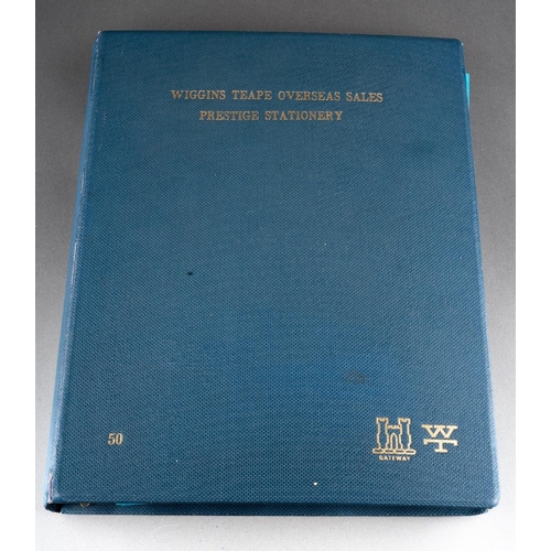133 - A vintage Wiggins Teape Overseas Sales Prestige Stationery, no 50,  binder of stationery specimens i... 