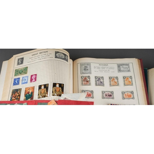 143 - A collection of World stamp, cigarette cards and trade cards, in albums and loose, including The Tri... 