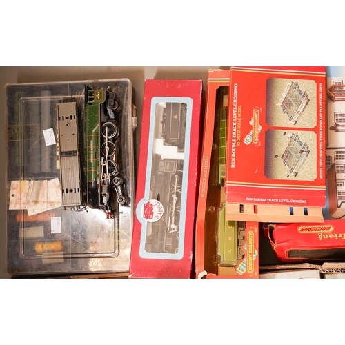 154 - Three boxes of  OO gauge railwayana, mostly Triang, including a boxed R.859 LNER 4-4-0 