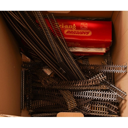 154 - Three boxes of  OO gauge railwayana, mostly Triang, including a boxed R.859 LNER 4-4-0 