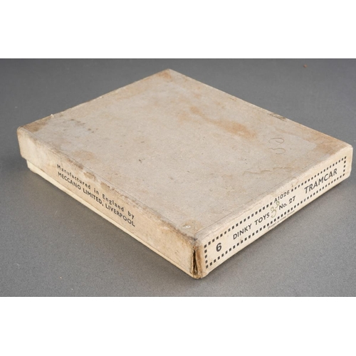 159 - Boxed Dinky Toys [pre-war] No. 27 Tramcar manufactured by Meccano Ltd Liverpool to include six examp... 