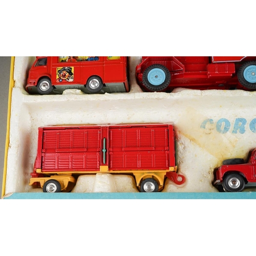 162 - A boxed Corgi Major Chipperfields Circus Models Gift Set No. 23 comprising booking office, crane, tw... 