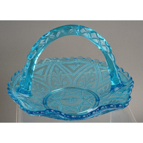 220 - Box of coloured glass inc. Uranium Jug, Carnival glass bowl , multi section tray etc.