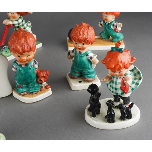 308 - A collection of ten Charlot Byi Red Head figurines and a matching name plaque, including 'Trim Lass'... 