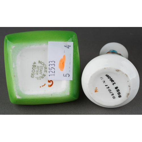 325 - Four pieces of 19th and early 20th century Moore Brothers china, comprising three small vases printe... 