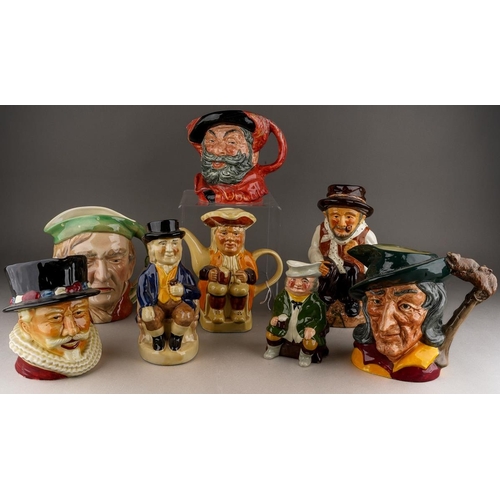 329 - A box of eight 20th century Royal Doulton, Beswick, Sylvac and other Staffordshire character and tob... 