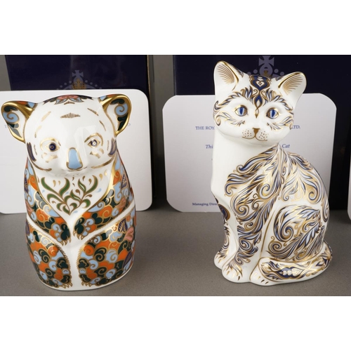 330 - Four Royal Crown Derby gold stopper paperweights, all boxed with Certificates to include: 
1. Imperi... 