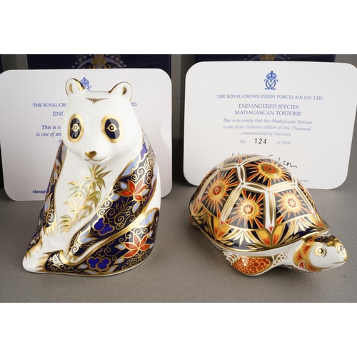 330 - Four Royal Crown Derby gold stopper paperweights, all boxed with Certificates to include: 
1. Imperi... 