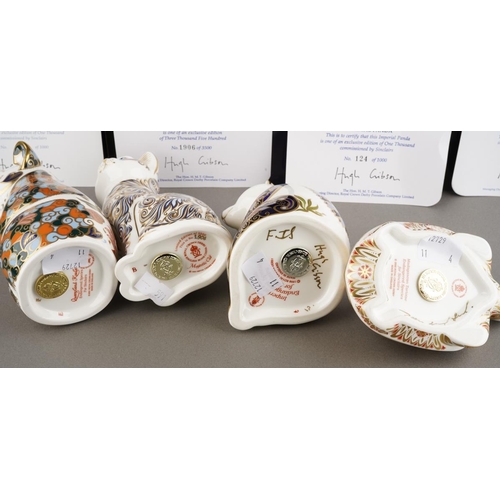 330 - Four Royal Crown Derby gold stopper paperweights, all boxed with Certificates to include: 
1. Imperi... 