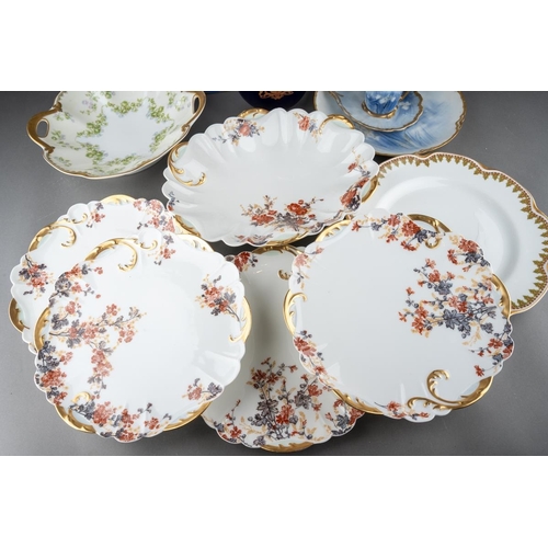 347 - A collection of twelve pieces of Haviland & Co Limoges plates, coffee cup, five piece part dessert s... 