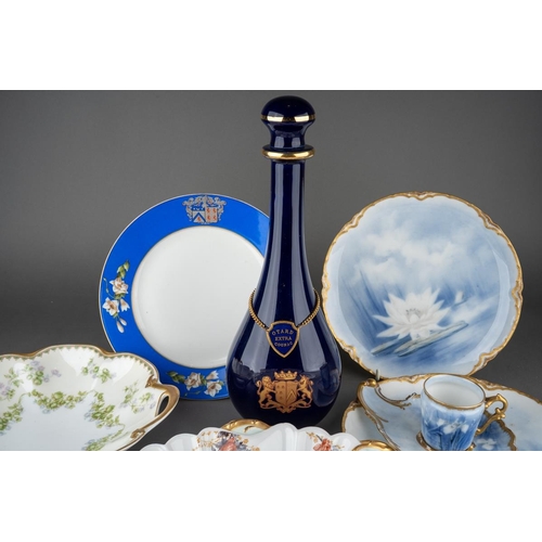 347 - A collection of twelve pieces of Haviland & Co Limoges plates, coffee cup, five piece part dessert s... 