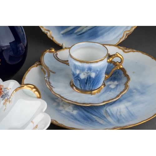 347 - A collection of twelve pieces of Haviland & Co Limoges plates, coffee cup, five piece part dessert s... 