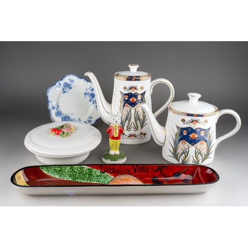 369 - A Royal Crown Derby Rutland Coffee Pot and Tea Pot, red factory stamps, both 2nd quality together wi... 