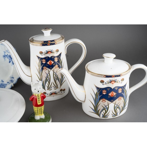 369 - A Royal Crown Derby Rutland Coffee Pot and Tea Pot, red factory stamps, both 2nd quality together wi... 