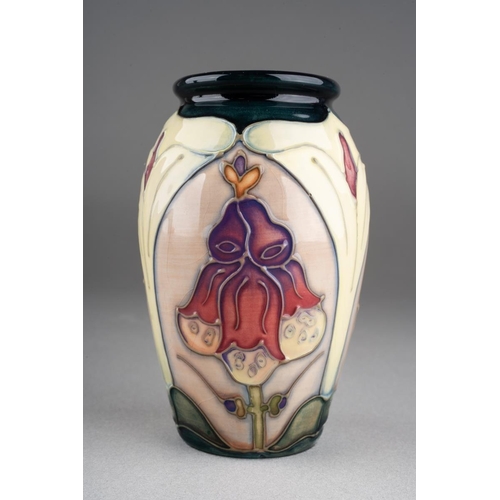 370 - A Moorcroft Foxglove vase designed by Sally Tuffin, impressed and gilt marks, approx 10.5cm high [1]