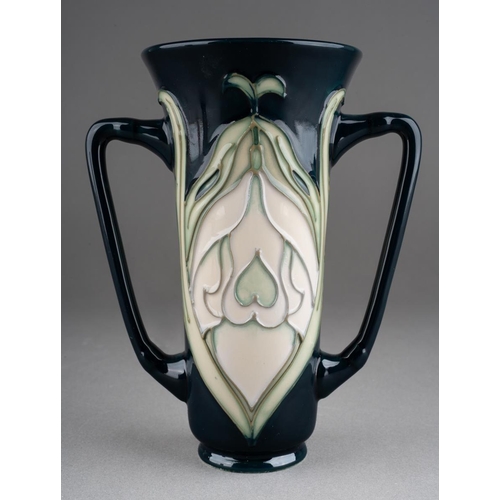 371 - A Moorcroft Collector's Club Snowdrop two handled loving cup designed by Rachel Bishop, impressed an... 