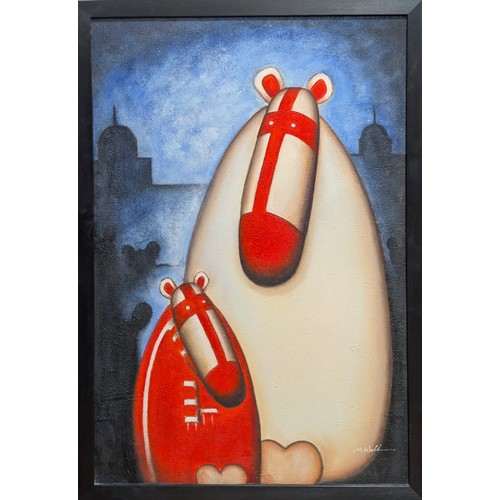 542 - M. Wall after Peter Smith, copy of You Will Never Walk Alone, acrylic on canvas, signed lower right,... 