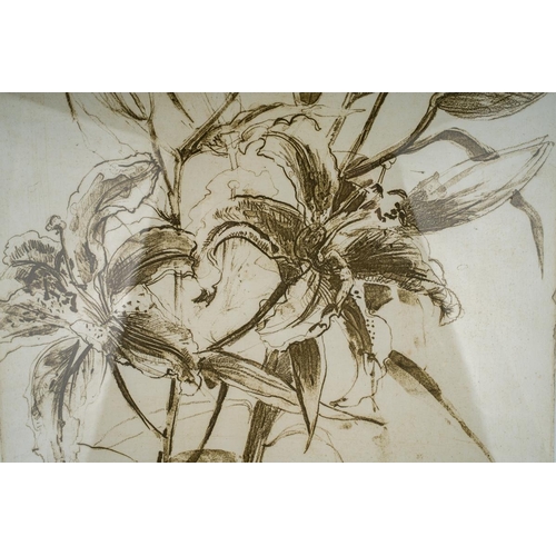 550 - Kate Hunter (British Contemporary)
Tiger Lilies
etching, approx 28.5 x 33cm 
Artist's proof, signed ... 