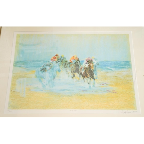 562 - Two Constance Halford-Thompson, racehorses exercising 'Ride Out', limited edition colour print 167/2... 