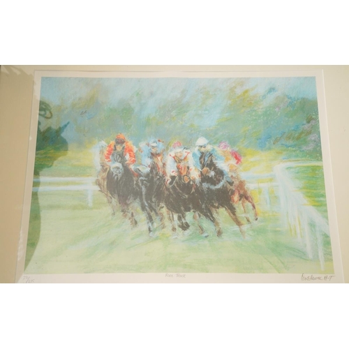 562 - Two Constance Halford-Thompson, racehorses exercising 'Ride Out', limited edition colour print 167/2... 