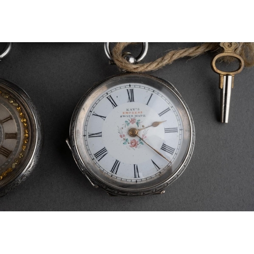 598 - Three late 19th/early 20th Century silver cased open face pocket watches to include: Kay's Empire Sw... 