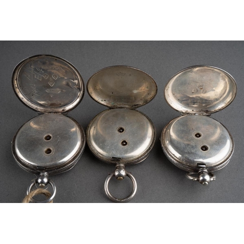 598 - Three late 19th/early 20th Century silver cased open face pocket watches to include: Kay's Empire Sw... 