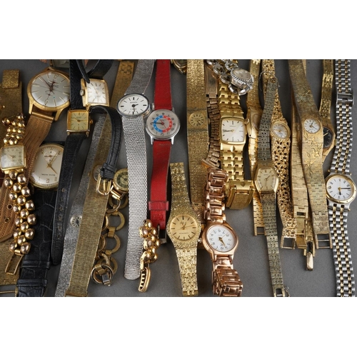 612 - A quantity of ladies and gent's manual and quartz wrist watches, including Swiss Watch Corporation, ... 