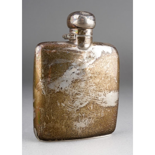 626 - A George V plain silver hip flask, hallmarked Birmingham, 1919, weight approx 108.2 grams [1]