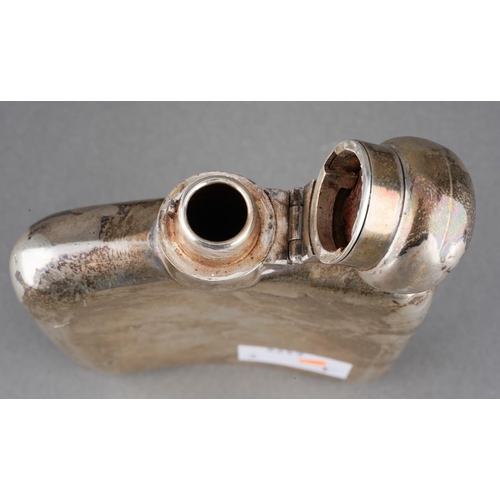 626 - A George V plain silver hip flask, hallmarked Birmingham, 1919, weight approx 108.2 grams [1]
