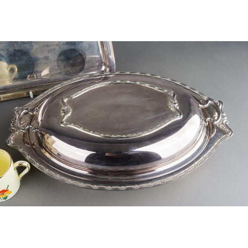 660 - An Art Deco EPNS three piece coffee set including small coffee pot [4 cup/can] with ratan handle, su... 