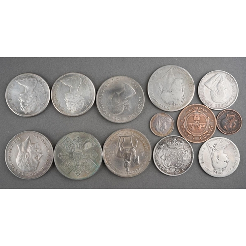 672 - 2x 1967 Canadian silver dollars 
1896 South Africa  21 1/2 shilling coin 
1897 sixpence 
1821 crown ... 