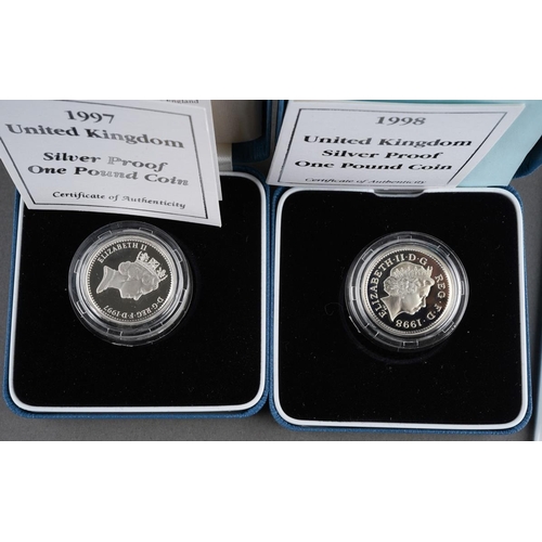 675 - 1898 Morgan Dollar (Philadelphia mint) V.F. 
1997 '3 Lions' silver proof one pound coin (encapsulate... 