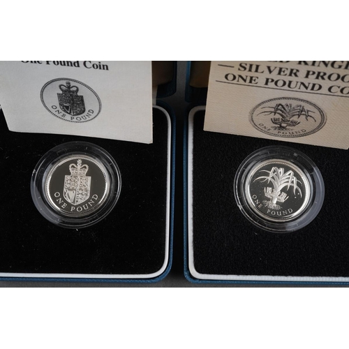 676 - 1985 'Welsh Leek' silver proof one pound coin (encapsulated, boxed with COA) 
1988 'crowned shield' ... 
