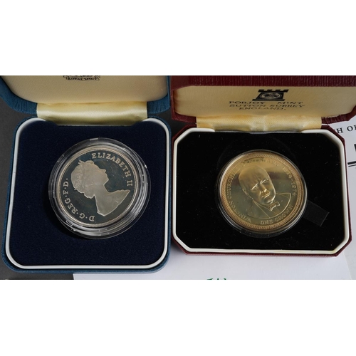 678 - 1981 Charles and Diana silver proof coin (encapsulated, boxed wirg COA) 
1974 Isle of Man Churchill ... 