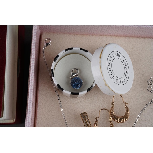 760 - Boxed Ted Baker set, Swarovski pendant and chain in a box, white metal ( marked 925) mounted earring... 