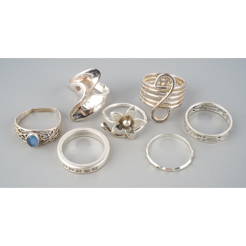 771 - A collection of silver and white metal rings. Some stamped 925, some unmarked, approx gross weight 2... 
