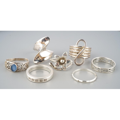 771 - A collection of silver and white metal rings. Some stamped 925, some unmarked, approx gross weight 2... 
