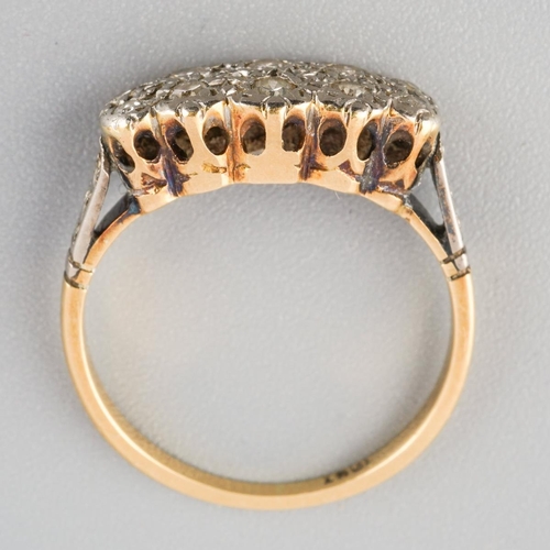 782 - A mid 20th century diamond ring. Stamped 18ct, approx ring size J, approx gross weight 2.6 grams.