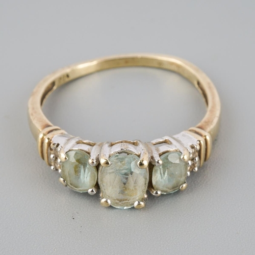 790 - A 9ct gold gem set and diamond ring. Hallmarked 9ct gold, approx ring size R 1/2, approx gross weigh... 