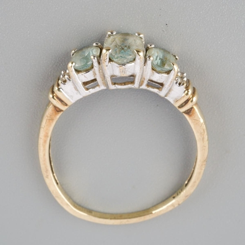 790 - A 9ct gold gem set and diamond ring. Hallmarked 9ct gold, approx ring size R 1/2, approx gross weigh... 