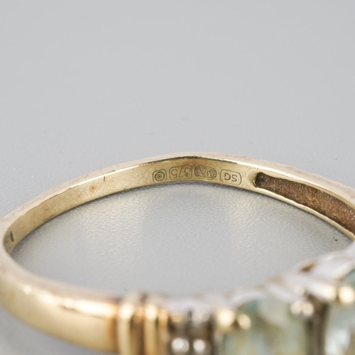 790 - A 9ct gold gem set and diamond ring. Hallmarked 9ct gold, approx ring size R 1/2, approx gross weigh... 