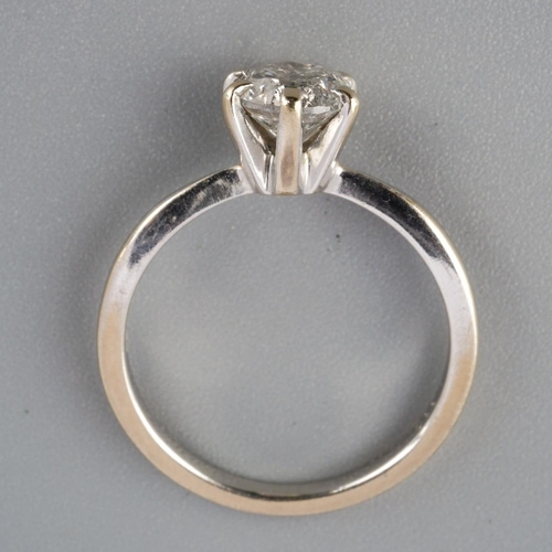 791 - An 18ct gold diamond single stone ring. Estimated/stated diamond weight 1.10cts, assessed colour I-J... 