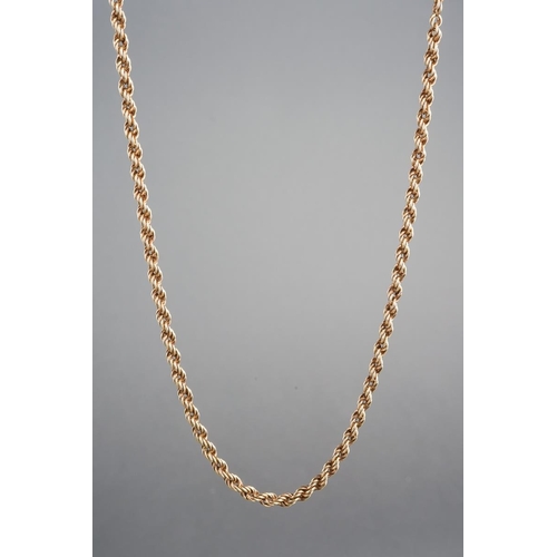 796 - 9ct gold twist rope necklace, 51 cm long, approx. gross weight 5.1g