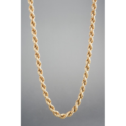 807 - 9ct gold  twist rope chain, approx. 45 cm, approx. gross weight 12.3g