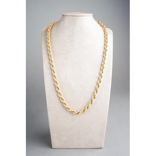 807 - 9ct gold  twist rope chain, approx. 45 cm, approx. gross weight 12.3g