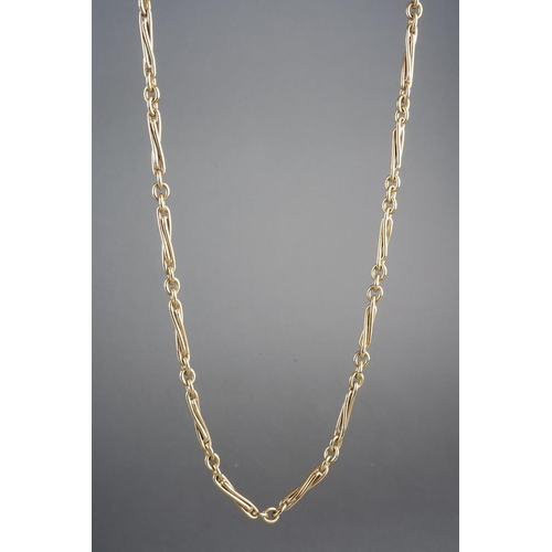 846 - A 9ct gold chain, marked 9ct to the clip and full 9 ct hallmark to the end ring, approx 62 cm long, ... 